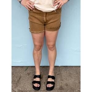 NEW 42POPS frayed hem cutoff short in brown